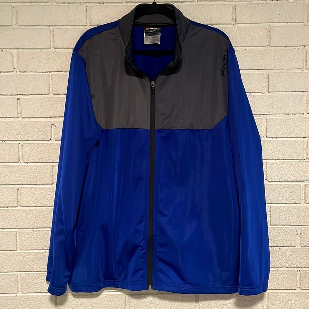 AND I- Men’s Full Zip Basketball Blue & Grey Color Block Jacket- Size 2XL